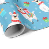 Weihnachts Lllamas Wrapping Paper Geschenkpapier (Rolleneckpunkt)