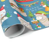 Weihnachts Lllamas Wrapping Paper Geschenkpapier (Rolleneckpunkt)