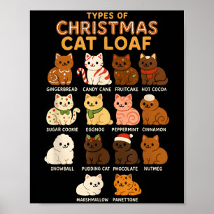 Weihnachts Loaf Cat Holiday Dessert Niedliches Kun Poster