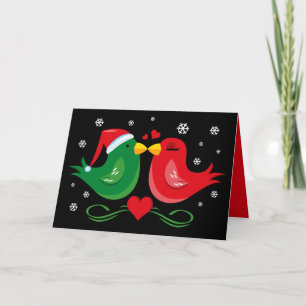 Weihnachts-Lovebirds Personalisierte Karte