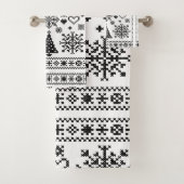 Weihnachts-Lover-Muster Sampler-Design Badhandtuch Set (Insitu)