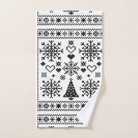 Weihnachts-Lover-Muster Sampler-Design Badhandtuch Set (Handtuch)