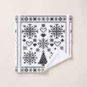 Weihnachts-Lover-Muster Sampler-Design Badhandtuch Set (Waschlappen)