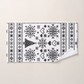 Weihnachts-Lover-Muster Sampler-Design Badhandtuch Set (Handtuch)