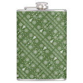 Weihnachts-Lover-Muster Sampler-Design Flachmann (Vorderseite)