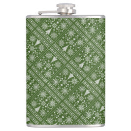 Weihnachts-Lover-Muster Sampler-Design Flachmann