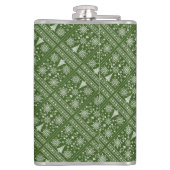 Weihnachts-Lover-Muster Sampler-Design Flachmann (Rückseite)