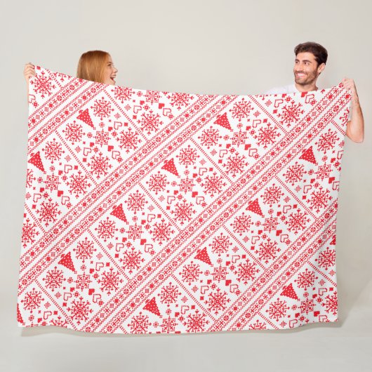 Weihnachts-Lover-Muster Sampler-Design Fleecedecke (Beispiel)