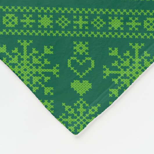 Weihnachts-Lover-Muster Sampler-Design Fleecedecke (Ecke)