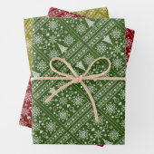 Weihnachts-Lover-Muster Sampler-Design Geschenkpapier Set (Beispiel)