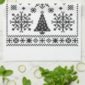 Weihnachts-Lover-Muster Sampler-Design Geschirrtuch (Gefaltet)