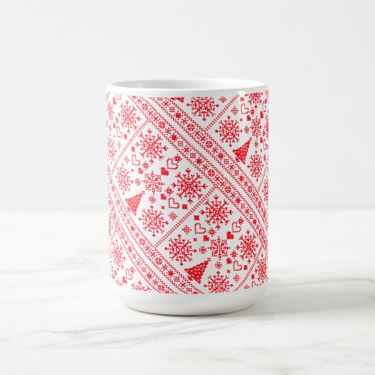 Weihnachts-Lover-Muster Sampler-Design Kaffeetasse (Mittel)