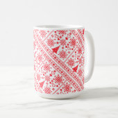 Weihnachts-Lover-Muster Sampler-Design Kaffeetasse (VorderseiteRechts)