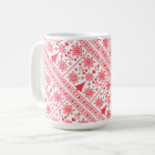 Weihnachts-Lover-Muster Sampler-Design Kaffeetasse (Vorderseite Links)
