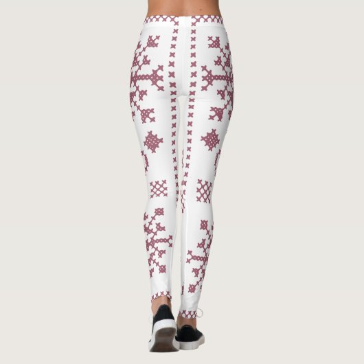 Weihnachts-Lover-Muster Sampler-Design Leggings (Rückseite)