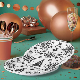 Weihnachts-Lover-Muster Sampler-Design Pappteller