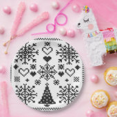 Weihnachts-Lover-Muster Sampler-Design Pappteller (Party)