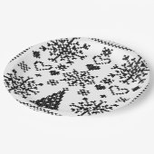 Weihnachts-Lover-Muster Sampler-Design Pappteller (Schrägansicht)