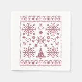 Weihnachts-Lover-Muster Sampler-Design Serviette (Vorderseite)