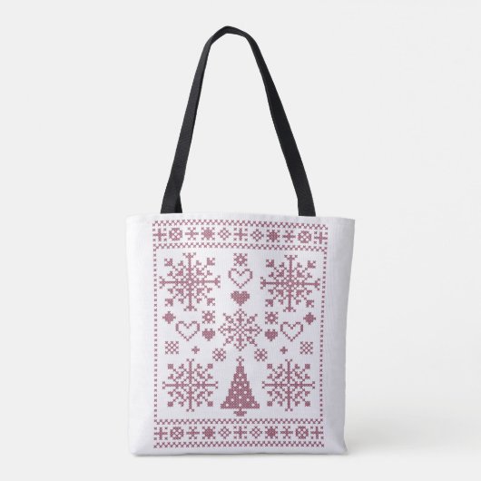 Weihnachts-Lover-Muster Sampler-Design Tasche (Rückseite)
