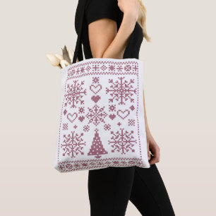 Weihnachts-Lover-Muster Sampler-Design Tasche