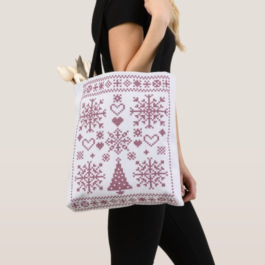 Weihnachts-Lover-Muster Sampler-Design Tasche (Von Nahem)