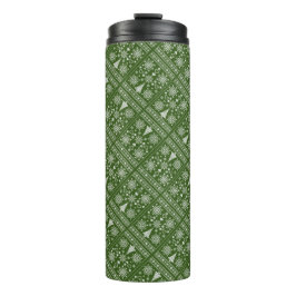 Weihnachts-Lover-Muster Sampler-Design Thermosbecher