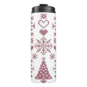 Weihnachts-Lover-Muster Sampler-Design Thermosbecher (Vorderseite)