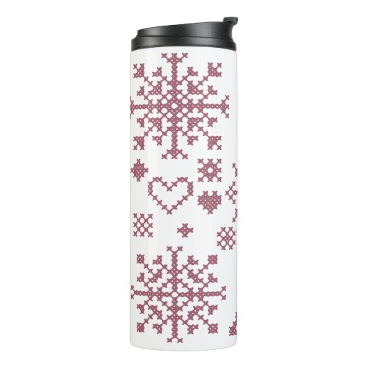 Weihnachts-Lover-Muster Sampler-Design Thermosbecher (Nach links gedreht)