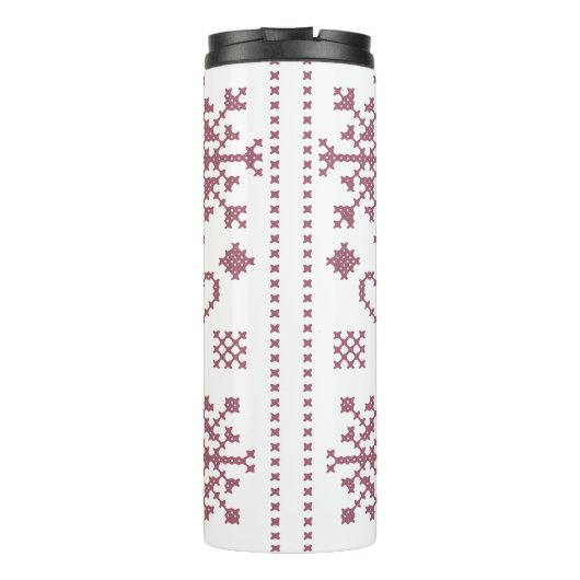 Weihnachts-Lover-Muster Sampler-Design Thermosbecher (Rückseite)