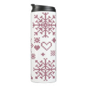 Weihnachts-Lover-Muster Sampler-Design Thermosbecher (Nach rechts gedreht)