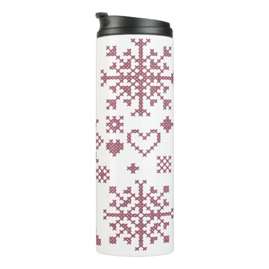 Weihnachts-Lover-Muster Sampler-Design Thermosbecher (Nach rechts gedreht)