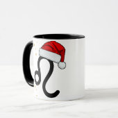 Weihnachts-Löwe-Sternzeichen-Santa-Hut Tasse (Vorderseite Links)