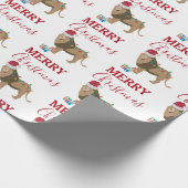 Weihnachts-Löwentier mit Weihnachtsmannmütze Geschenkpapier (Ecke)