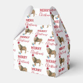 Weihnachts-Löwentier mit Weihnachtsmannmütze Geschenkschachtel (Vorderseite)