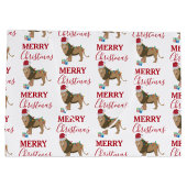 Weihnachts-Löwentier mit Weihnachtsmannmütze Große Geschenktüte (Rückseite)