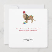 Weihnachts-Löwentier mit Weihnachtsmannmütze-Karte (Rückseite)