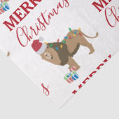 Weihnachts-Löwentier mit Weihnachtsmannmütze Seidenpapier (Ausschnitt)