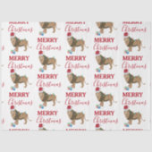 Weihnachts-Löwentier mit Weihnachtsmannmütze Seidenpapier (Vorderseite)