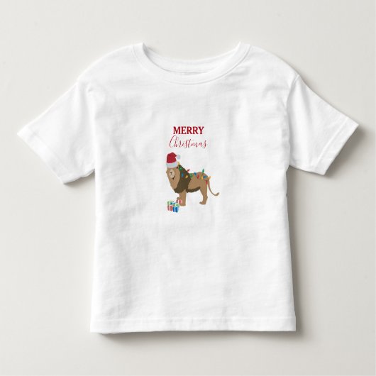 Weihnachts-Löwentiere mit Weihnachtsmannmütze Kleinkind T-shirt (Vorderseite)