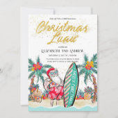 Weihnachts Luau Tropical Santa Einladung Karte (Vorderseite)