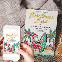 Weihnachts Luau Tropical Santa Einladung Karte