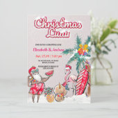 Weihnachts Luau Tropical Santa Einladung Karte (Stehend Vorderseite)