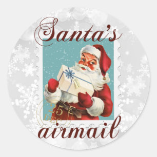 Weihnachts-Luftpost Runder Aufkleber