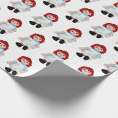 Weihnachts Lumpenpuppe mit Zuckerstange Geschenkpapier (Ecke)