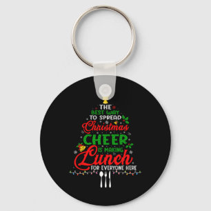 Weihnachts-Lunch-Lady Xmas-Schul-Cafeteria-Mittage Schlüsselanhänger