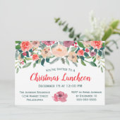 Weihnachts-Luncheon-Veranstaltung Winter Florals Einladung (Stehend Vorderseite)