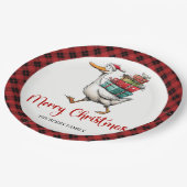 Weihnachts Lustige Gans Minimalistischer Charme Pa Pappteller (Schrägansicht)