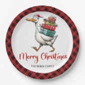 Weihnachts Lustige Gans Minimalistischer Charme Pa Pappteller (Vorderseite)