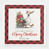 Weihnachts Lustige Gans Whimsical Minimal Napkins Serviette (Vorderseite)